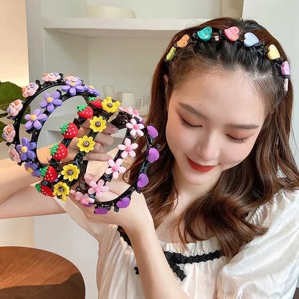 Braided Hair Bands for Girls Hair Hoop Headwear Female Flower Love Fruit Headwear Women New Fashion Hair Accessories
