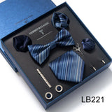 Holiday Gift Box Tie For Men Tie Handkerchief Pocket Squares Cufflink Set Necktie Box Man Dark Grey April Fool's Day