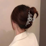New Punk Geometric Metal Gold Silver Simple Hair Clip Claw for Women Trendy Large Crab Catches Clamp Korea Headwear Accessories
