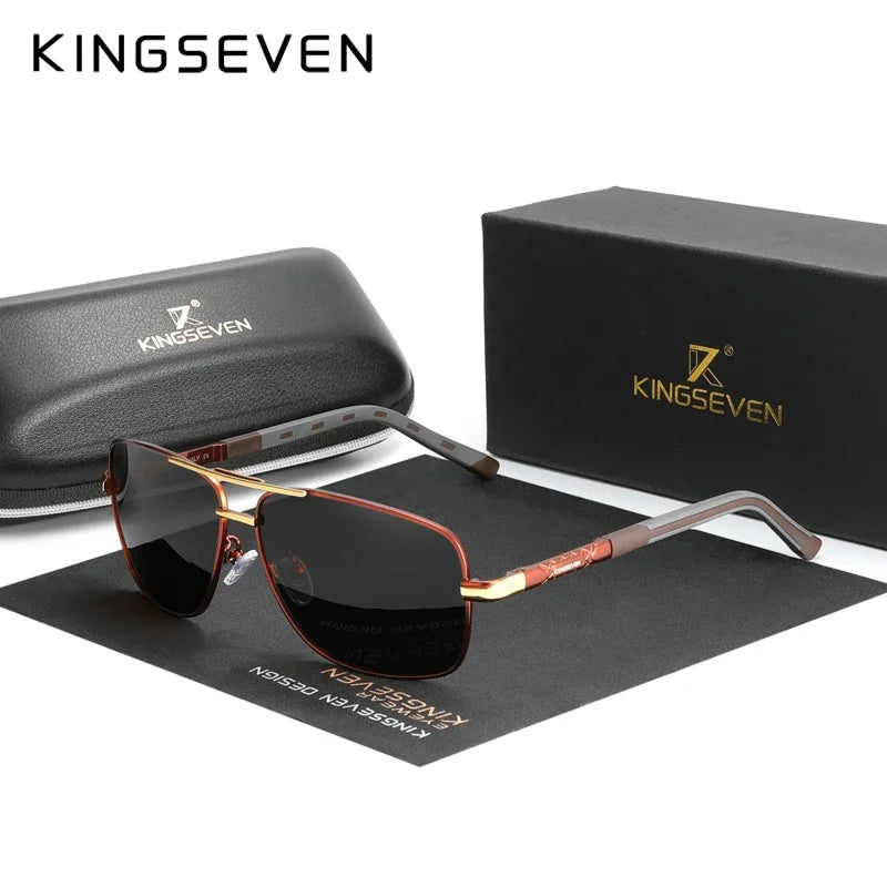 KINGSEVEN Classical Men’s Sunglasses High Quality Aluminum HD Mirror Lens Functional Glasses Women Driving Accessory Eyewear
