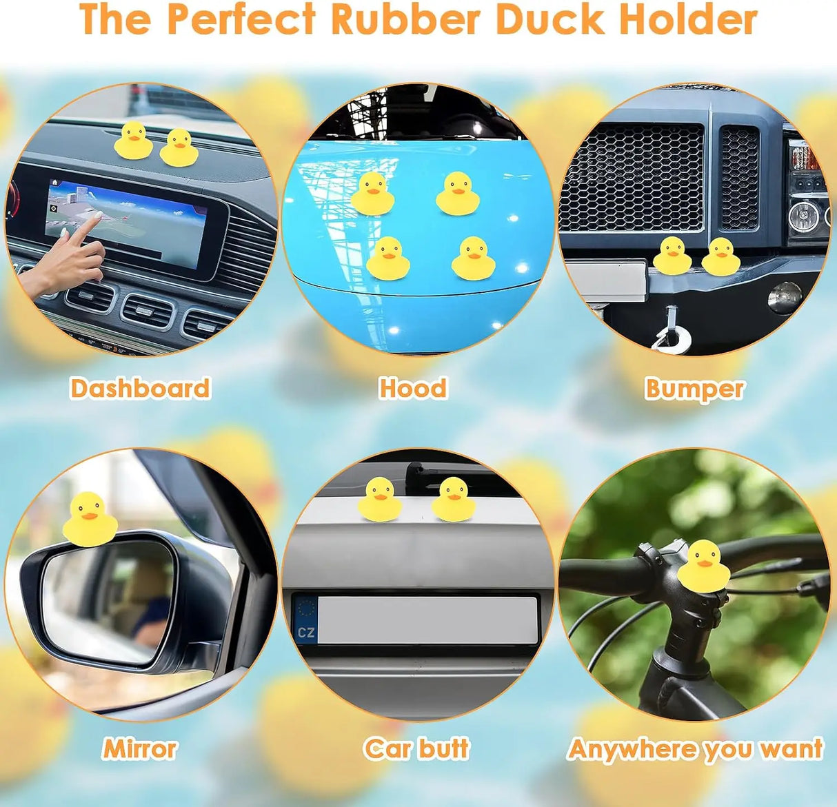 Rubber Duck Toy Car Ornaments Yellow Duck Car Dashboard Decorations Motor Accessories Yellow Duck Ornaments with Helmet for Bike