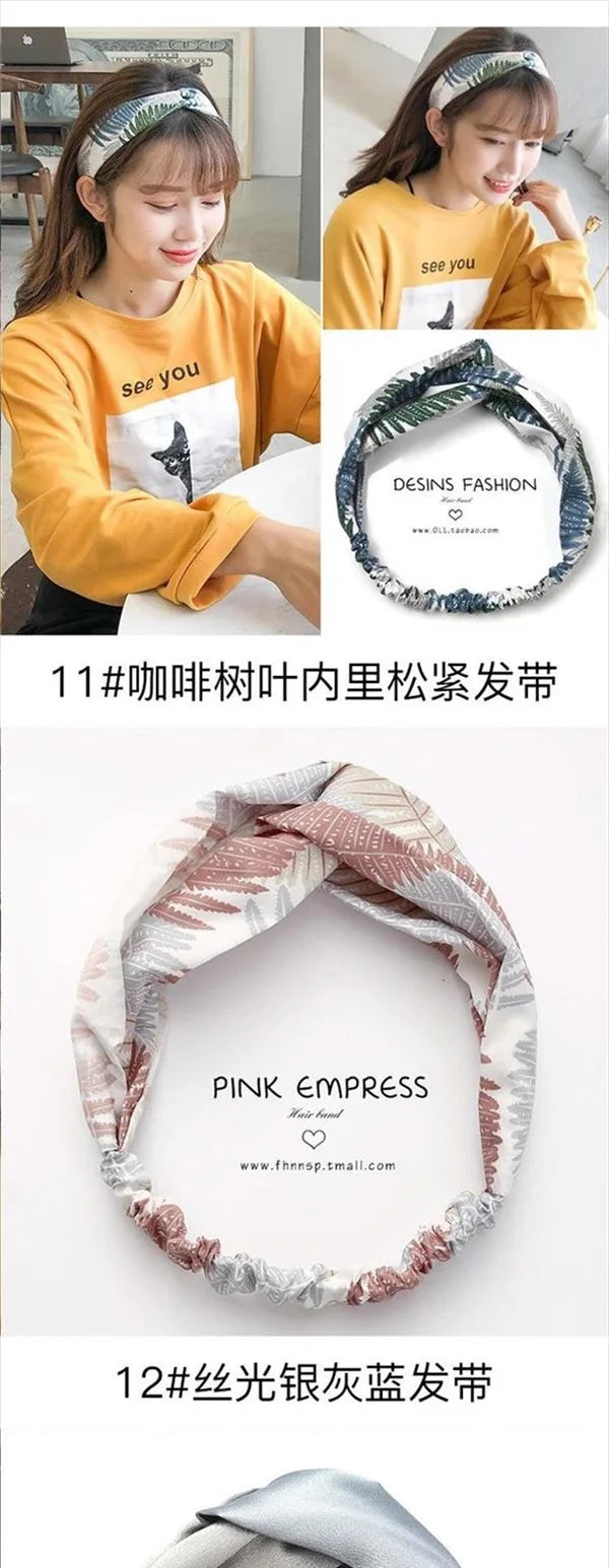 Cross elastic headband chiffon silk headband ladies headband hair accessory sports face wash
