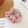 2 Pcs Korean Hair Accessories Women Small Fresh Fabric Flower Printing Elastics Hair Band Scrunchies Hair Tie Girl Ponytail Hold