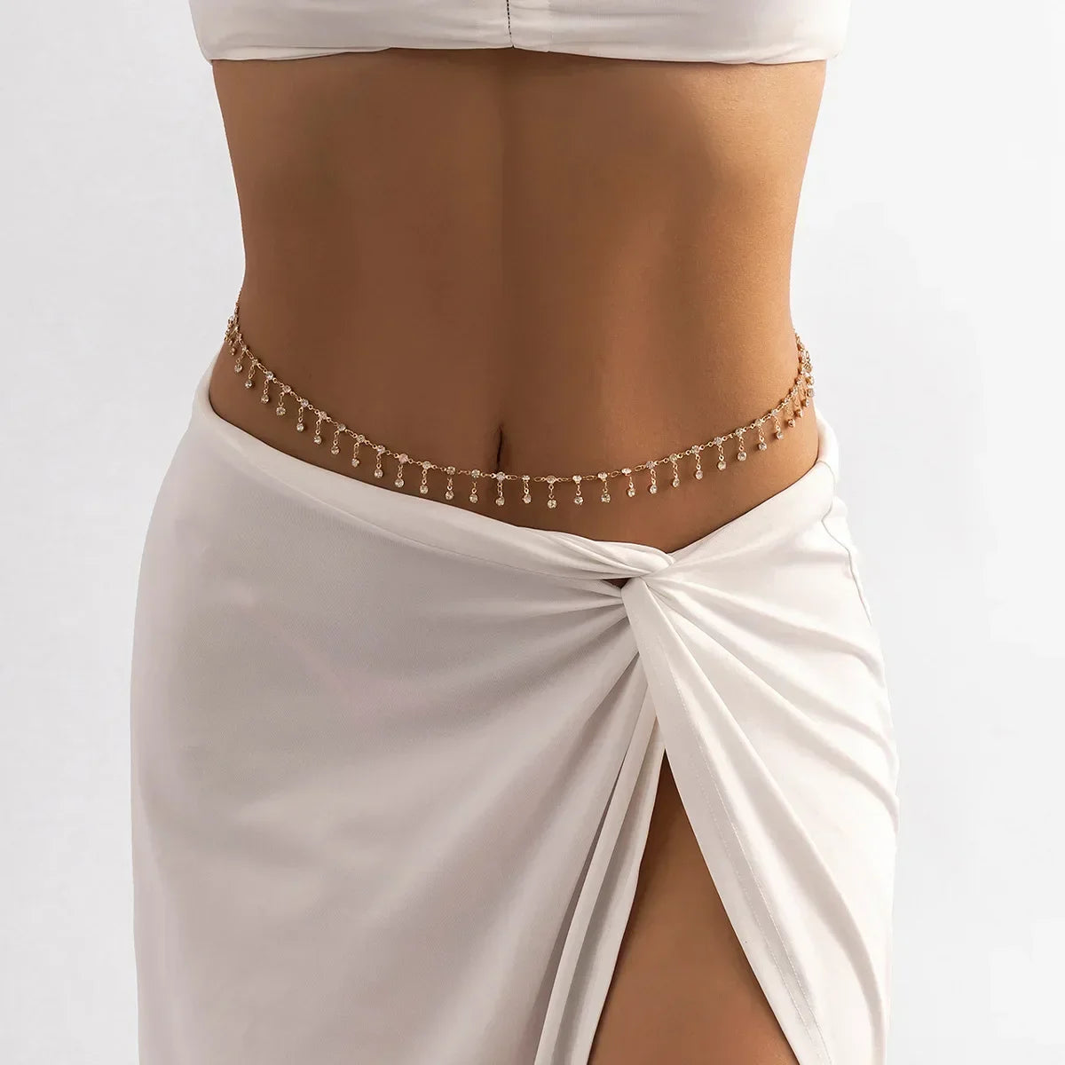 Waist Accessory Fashionable and Personalized Round Bead Chain Twisted Chain Double-layer Women's Waist Chain New Body Chain