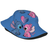 Unisex Kawaii Bucket Hats Funny Stitch Cartoon Accessories Bob Hat For Beach Headwear Lightweight