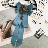 Rhinestone Bow Tie Women's Graduation Photo Student School Uniform Tie Ribbon Sweet Literary and Art Plaid Bowtie Collar Flower