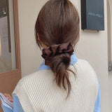 Women Silk Scrunchie Elastic Handmade Multicolor Hair Band Ponytail Holder Headband Hair Accessories 1PC Satin Silk Solid Color