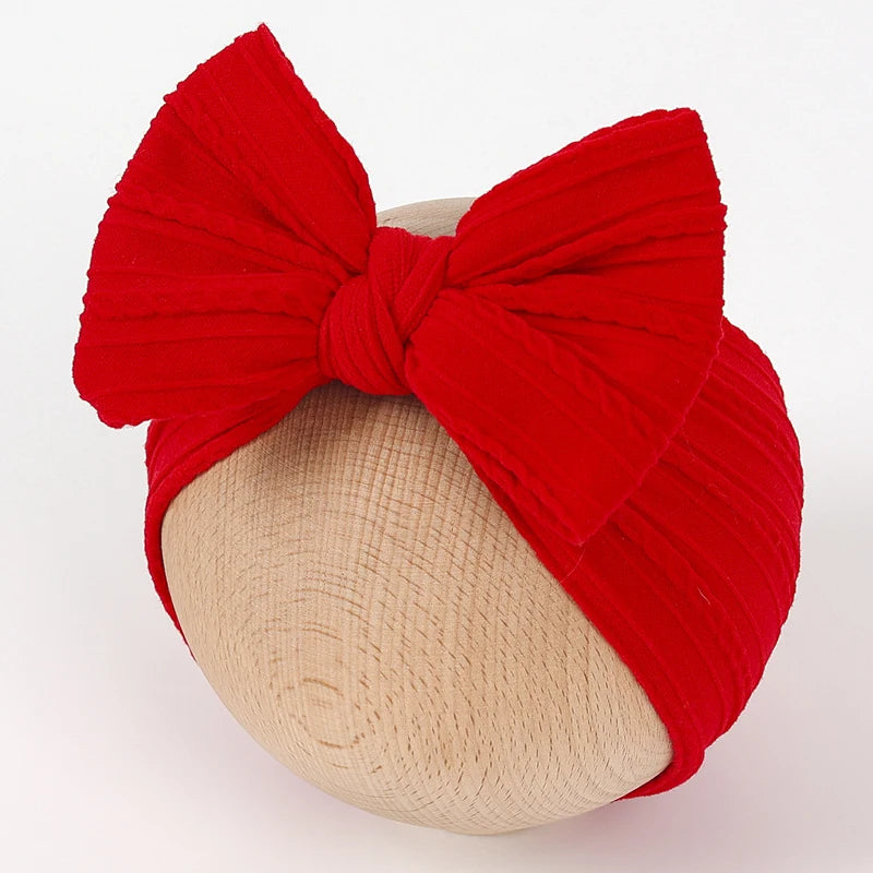 Baby Girl Bows Headband Newborn Turban Hairbands Kids Red Head Band Outdoor Toddler Children HeadWrap Hair Accessories