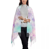 Unicorn Colours Galaxy Universe Print Women's Pashmina Shawl Wraps Fringe Scarf Long Large Scarf