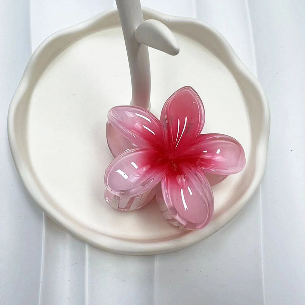 Gradient Flower Hair Clip Beach Hairpins Flower Claw Clips Hawaiian Style Headwear Summer Flower Hairpins Girls Hair Accessories