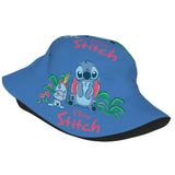 Unisex Kawaii Bucket Hats Funny Stitch Cartoon Accessories Bob Hat For Beach Headwear Lightweight
