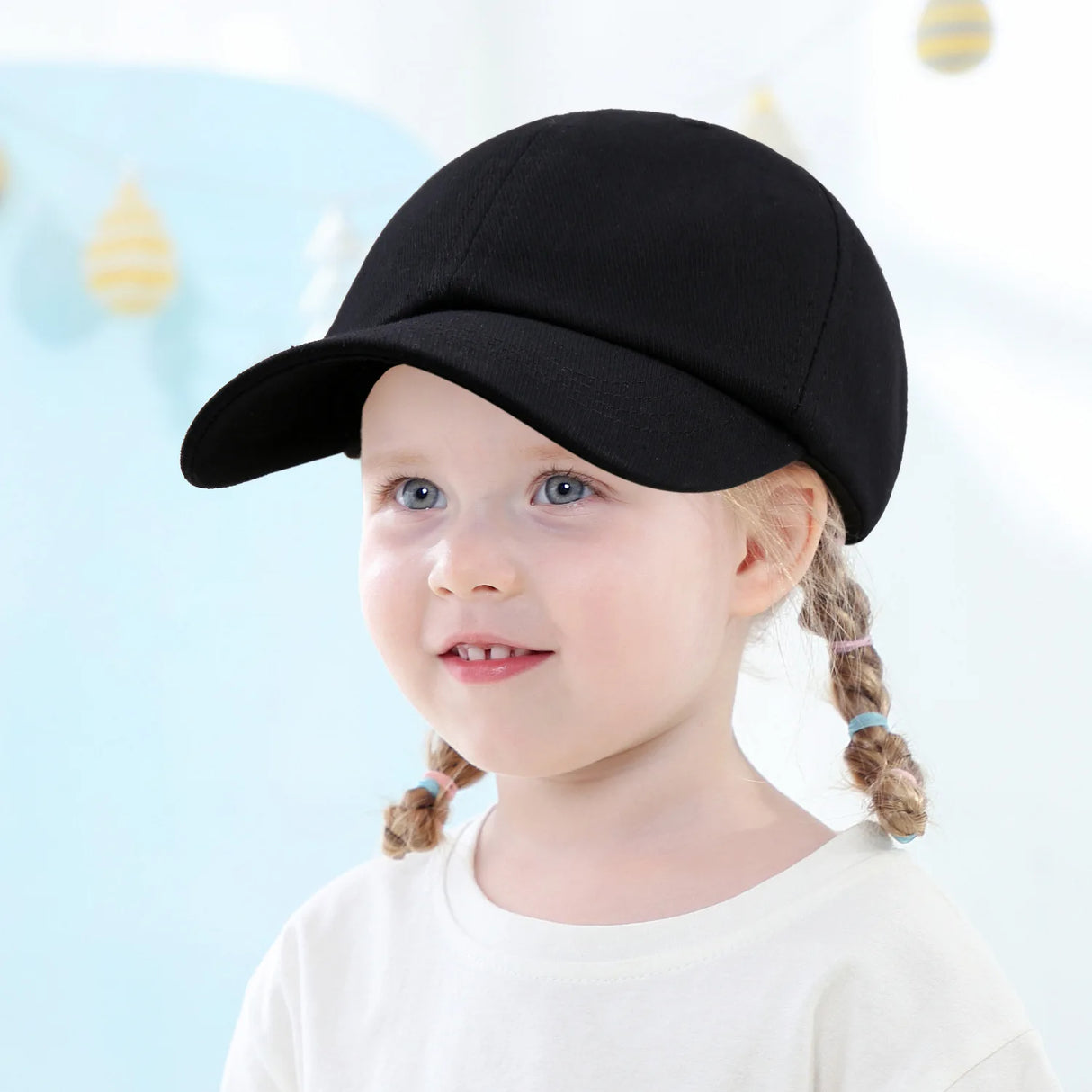 Kids Snap Back Baseball Cap Solid Color Spring Summer Hip Hop Boy Hats Sun Caps Adjustable Breathable Outdoor Travel Kids Hats