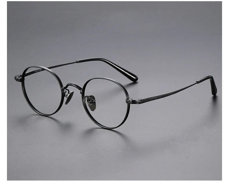 2025 Fashion Eyewear Retro Pure Titanium Round Glasses Comfortable Optical Prescription Eyeglasses Frame Men Women Brand Desgin