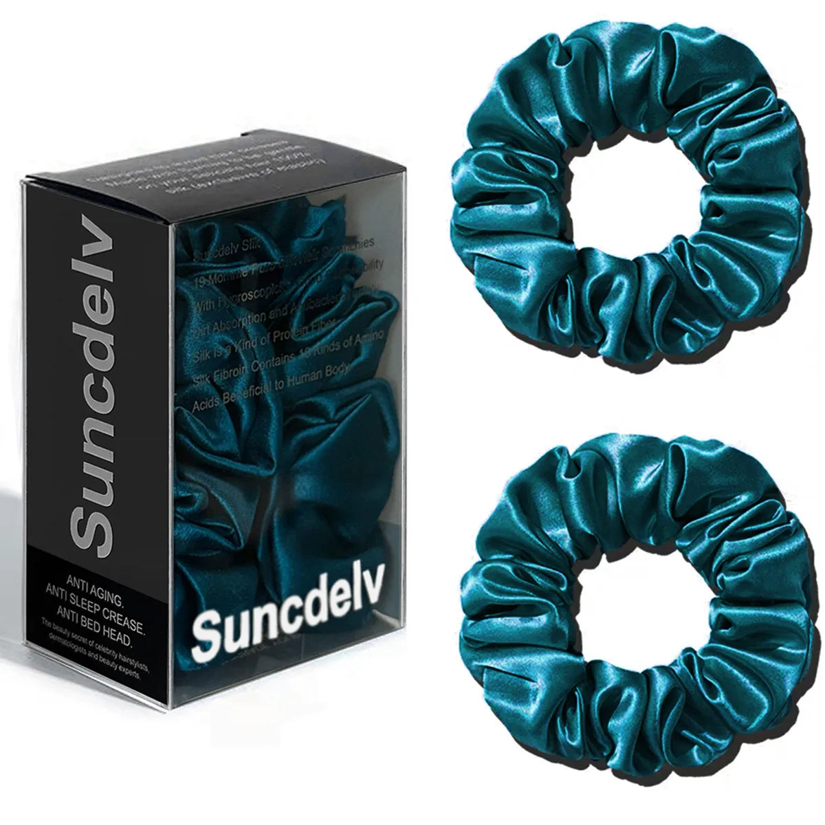 2PCS 3.5CM Mulberry Silk Scrunchies Women Grils Hair Ties for Hair Sleep No Damage Hairband Curly Hair Elastics Ponytail Holder