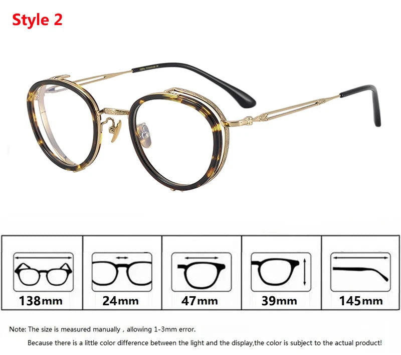 Exquisite Titanium Handmade Glasses Frame Mens Women Retro Square Spectacle Frames Eyeglasses Japanese Design Oval Round Eyewear