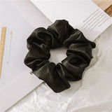 Korean Woman Big Elegant Silk Elastics Hair Band Girls Solid Color Scrunchies Hair Ties Ladies Ponytail Hold Hair Accessories