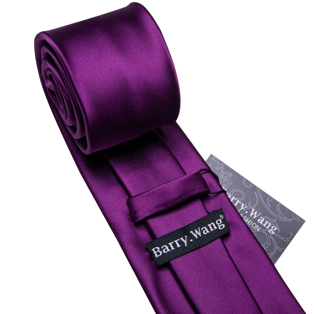 Barry.Wang Purple Lilac Lavender Silk Mens Tie Handkerchief Cufflink Set Jacquard Floral Necktie for Male Wedding Business Party