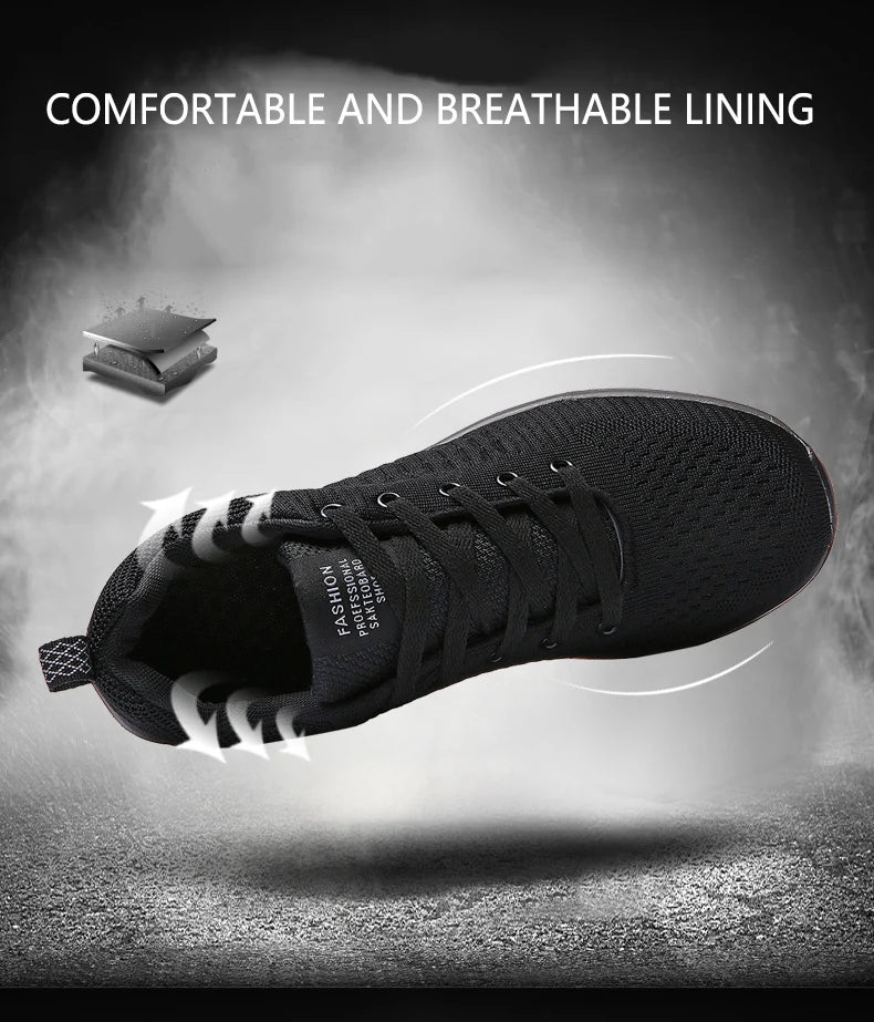 Men Running Sneakers Lightweight Athletic Shoes Classical Mesh Breathable Lace-up Outdoor Walking Shoes Male Tennis Shoes