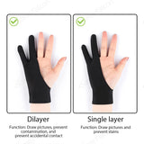 Black Two Finger Anti Fouling Glove For Tablet Phone Drawing Write Gloves For Ipad Pro Air Mini Anti Accidental Contact Gloves