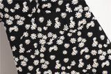 Mini robes d'été pour femmes, mode féminine, imprimé floral, en mousseline de soie, froncée, manches courtes bouffantes, robe décontractée