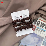 3Pcs/Set Silky Hair Scrunchies Ponytail Holders Elastics Hair Ties For Women Silk Satin Solid Color Hair Rope Hair Accessories