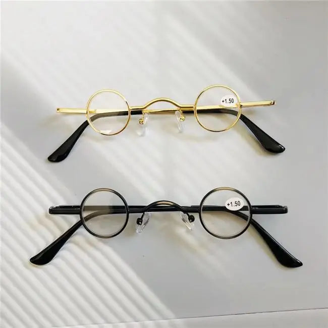 cubojue small round reading glasses +100 +150 +200 +250 +300 glass lens narrow nerd spectacles eyeglasses frames