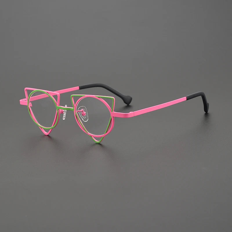 Ultra Light Pure Titanium Inverted Triangle Glasses Frame Female New Multi-color Personality Myopia Reading Prescription Eyewear