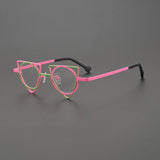 Ultra Light Pure Titanium Inverted Triangle Glasses Frame Female New Multi-color Personality Myopia Reading Prescription Eyewear