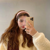 SWINATE Fashion Women Basic Black Velvet Hairband Double Size Headband Stretch Hair Hoop Simple Plain Style Easy For Wearing