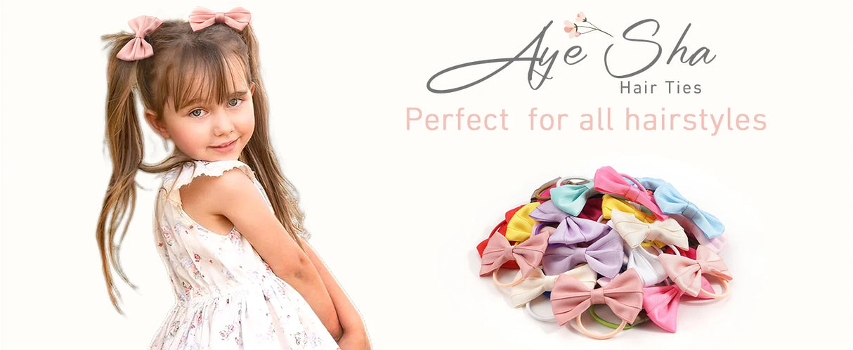12Pcs Hair Bow Bobbles for Girls Hair Ties Pontial Bows Hair Bands with Cotton Blend Bows 3.5Inches, Hair Elastics for Girls
