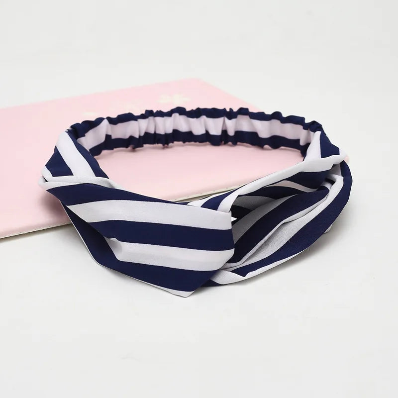 Fashion WomenFloral Headband Hair Accessories Leopard Cross Knotted Bow Chiffon Hair Band Girls Headdress Ladies Hoop Headwear