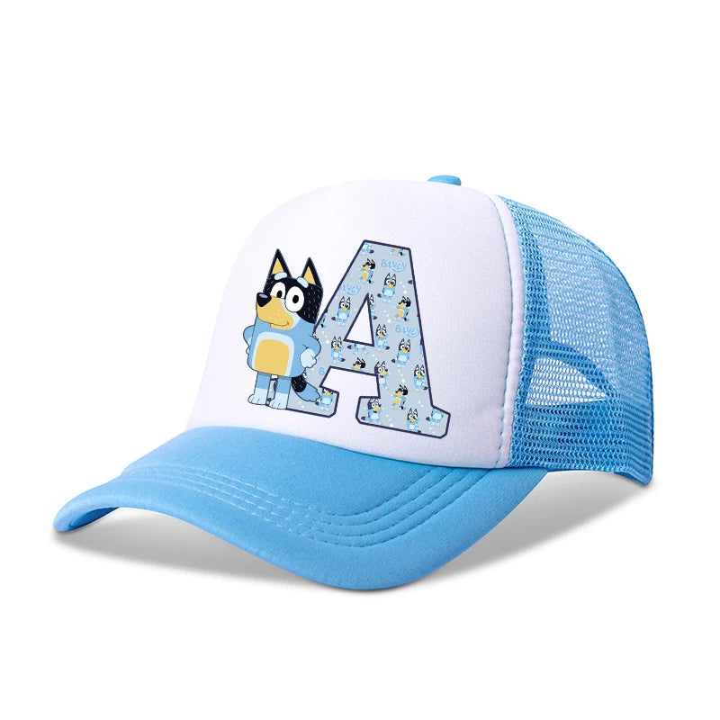 Blueyi Bingo Kids Baseball Cap Cartoon A-Z Letter Print Sun Hat Boys Summer Casual Caps Kawaii Adjustable Peaked Hats Child Gift