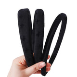 3 Pcs Black Velvet Padded Headbands for Women, Soft Simple Headband for Girls and Teens, Plain No Teeth Thick Hoops Hair Accesso