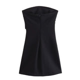 Robe TRAF pour femme, épaules dénudées, corset, courte, froncée, dos nu, bleu, noir, blanc, robe moulante sexy pour femme, robes de soirée