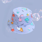 1-5 Years Cartoon Printing Baby Bucket Hat Cotton Breathable Kids Fisherman Hat Infant Toddle Sun Hat with Drawstring Baby Cap