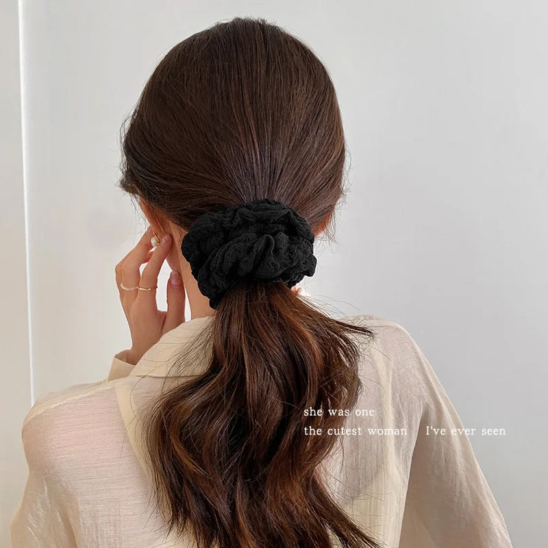 Élastiques à cheveux pour femmes coréennes, chouchous de couleur unie, accessoires pour cheveux, pour queue de cheval