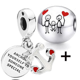 Buipoey 2pcs/lot Christmas Red Cane Gingerbread Man Charm Snowman Santa Beaded Sock Pendant DIY Beacelets jewelry Accessory Gift