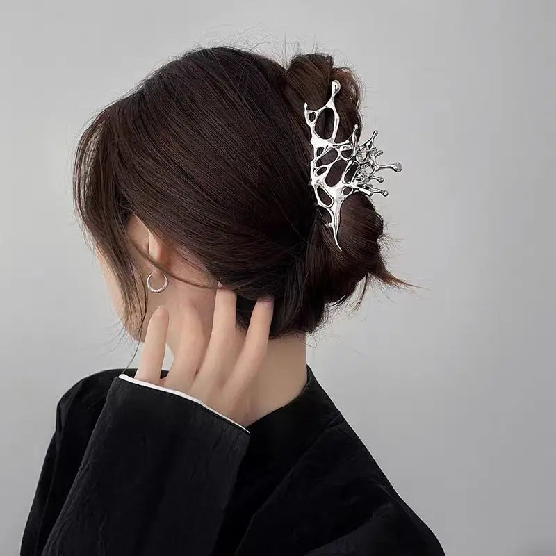 1pc Advanced metal liquid hair claws, women's hair volume, multiple discs, hair clips, hair accessories, temperament, headwear