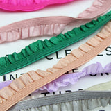 5yards 10mm Pleated Stretch Lace Trims Ribbons Ruffled Elastic Band Baby Hairband Belt Shoes Decorative Tapes DIY Craft Supplies