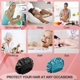 High Elastic Satin Solid Wide-brimmed Sleeping Hat Unisex Head Wrap Elastic Band Cap Hair Care Bonnet Night Sleeping Hat
