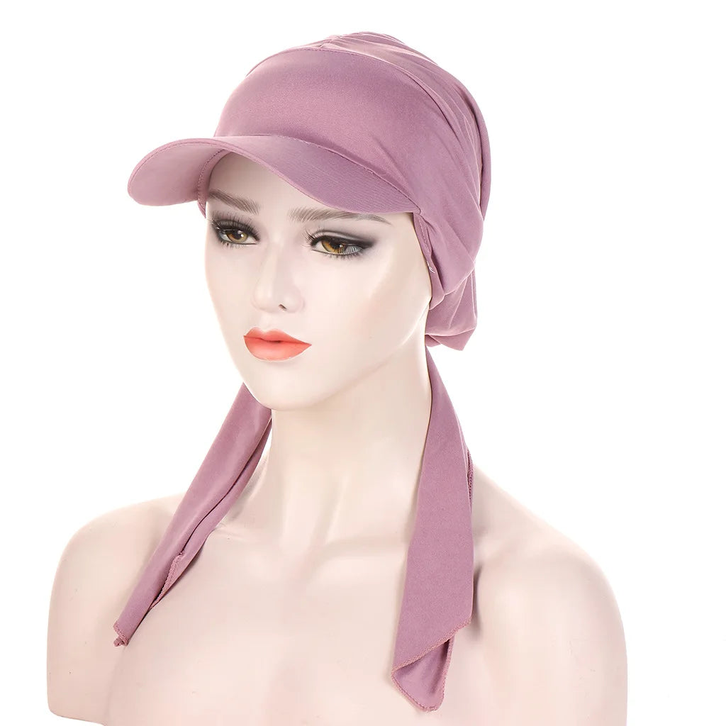 Summer Caps for Women Muslim Hijabs Solid Color Base Ball Hat Elastic Ramadan Clothing Sport Outdoor Fashion Head Scarf Women