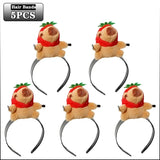 5PCS Headband Cartoon Mouse Hairband New Cartoon Plush Doll Headband French Wide-brim Hairpin Photo Headwear Creative Girl Gift