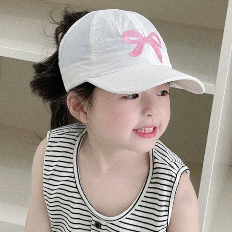 Fashion High Ponytail Kids Boy Girl Sun Hats Quick Drying Baseball Caps Adjustable Travel Caps Children Peaked Hats With Hole