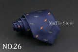 Cute Cartoon Pattern Animal Floral Printed Tie For Men Narrow Slim NeckTie Wedding Red Navy Party Ties Cravat Accessories Gifts