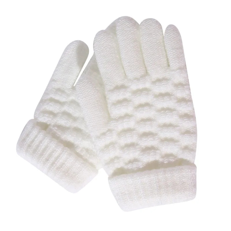 New Fashion Kids Thick Knitted Gloves Warm Winter Children Stretch Mittens Boy Girl Infant Solid Guantes Split Finger Gloves