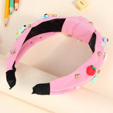 Knotted Wide Headbands Diadem For Back To School Pearls Pencil Hair Bands Kids Head Hoop Girls Children Daily Tiara Accessories