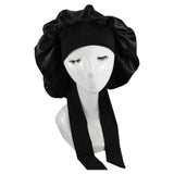 New Satin Hair Cap For Sleeping Invisible Flat Imitation Silk Round Haircare Women Headwear Ceremony Adjusting Button Night Hat