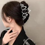New Punk Geometric Metal Gold Silver Simple Hair Clip Claw for Women Trendy Large Crab Catches Clamp Korea Headwear Accessories