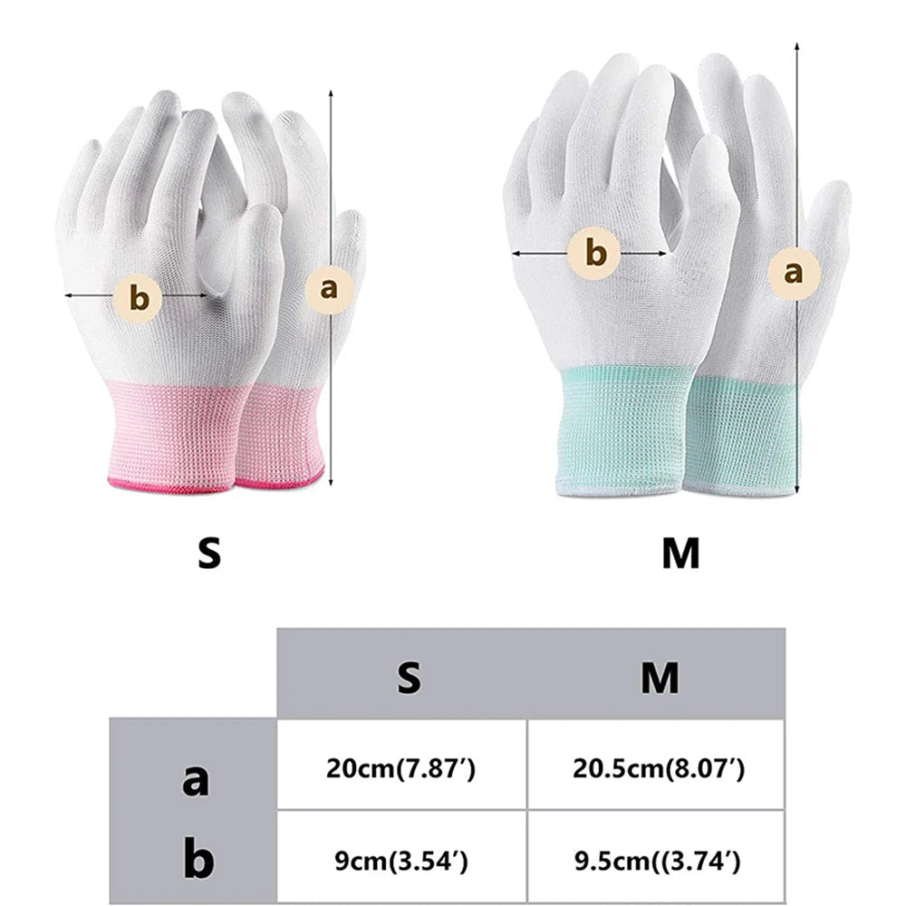 2 Pairs Quilting Gloves for Free-Motion Quilting Machine Quilters Gloves Lightweight Nylon Sewing Gloves for Knitting Crafting