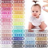 100PCS Baby Hair Ties, 36 Multicolors 2cm in Diameter No Crease Finger Rubber Hair Elastics,Small Thin Hair Ponytail Holders Hai